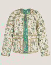 Saoirse Reversible Floral Quilted Jacket, Ivory (IVORY), large