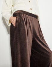 Shay Rib Wide Leg Trousers, Brown (CHOCOLATE), large