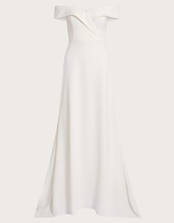 Nancy Bardot Bridal Maxi Dress, Ivory (IVORY), large