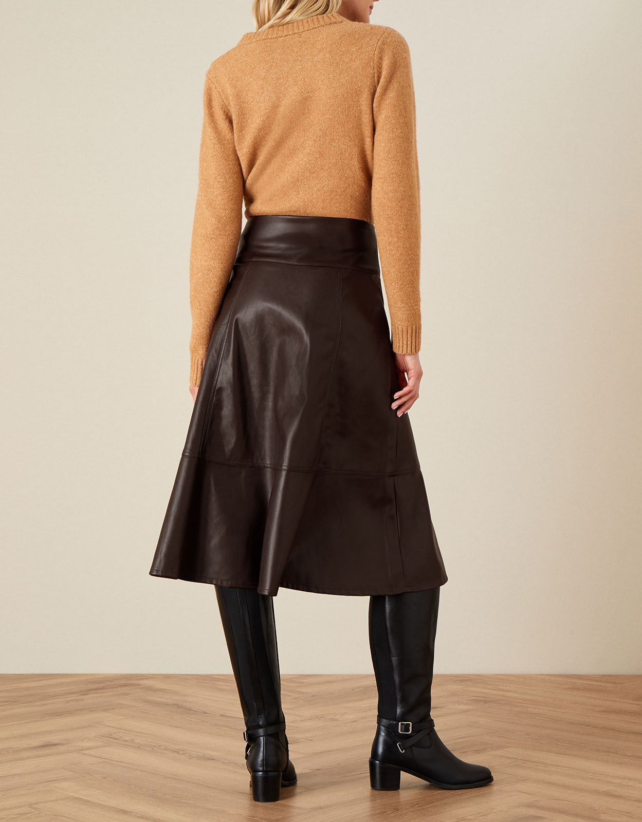 Leather effect midi skirt online