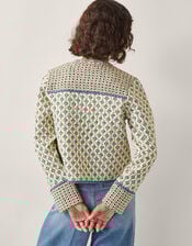 Judy Geometric Print Quilted Jacket, Ivory (IVORY), large