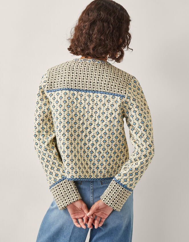 Judy Geometric Print Quilted Jacket, Ivory (IVORY), large