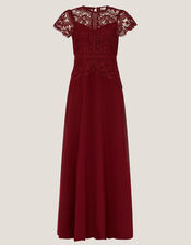 Monica Lace Bridesmaid Dress, Red (BURGUNDY), large