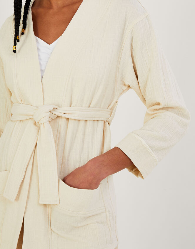 Plain Pocket Tie Jacket, Cream (CREAM), large