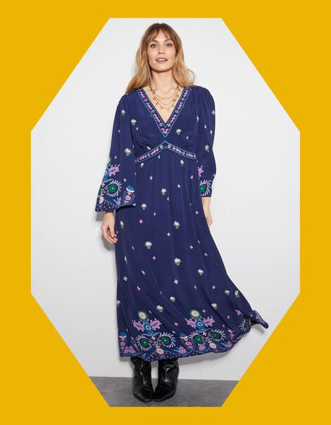 East Kerin Floral Maxi Dress, Blue (NAVY), large