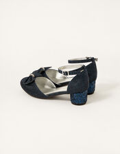 Glitter Bow Heels, Blue (NAVY), large