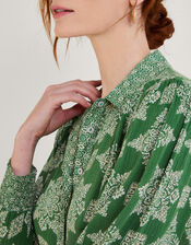 Fernanda Geometric Print Midi Dress in LENZING™ ECOVERO™, Green (GREEN), large
