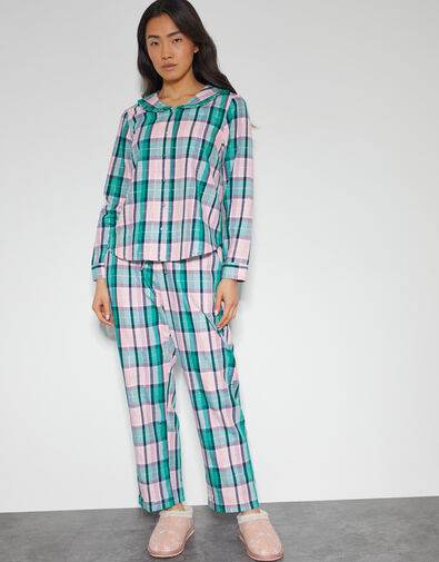 Cleo Check Pajama Set, Teal (TEAL), large