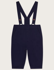 Newborn David Dungaree and Gingham Shirt Set, Blue (NAVY), large