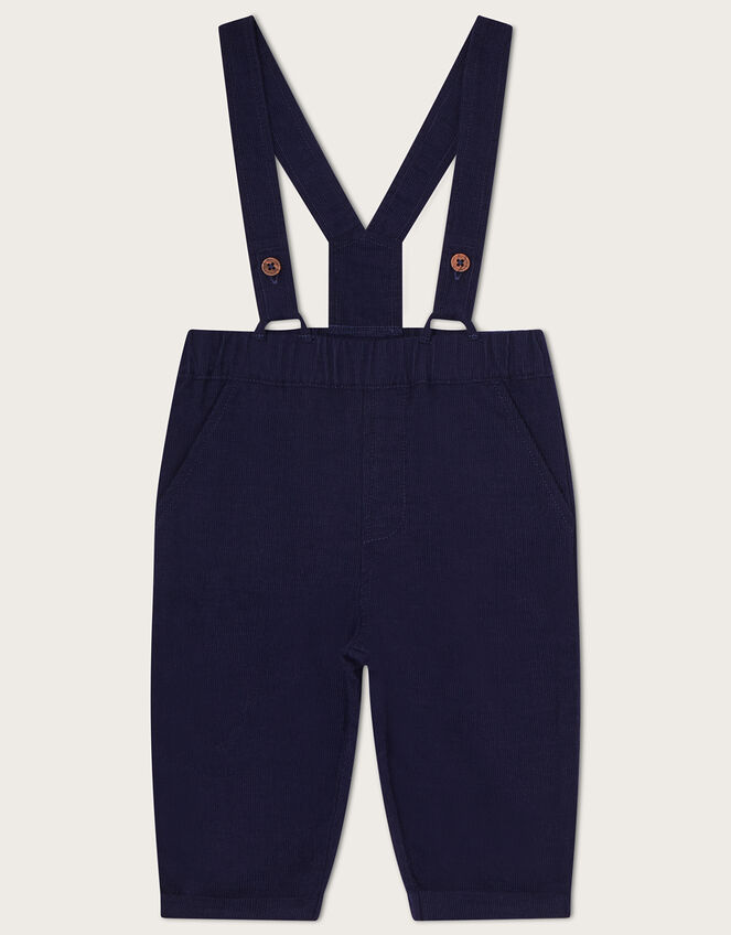 Newborn David Dungaree and Gingham Shirt Set, Blue (NAVY), large
