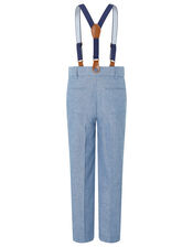 Nathan Chambray Three-Piece Suit Set, Blue (BLUE), large