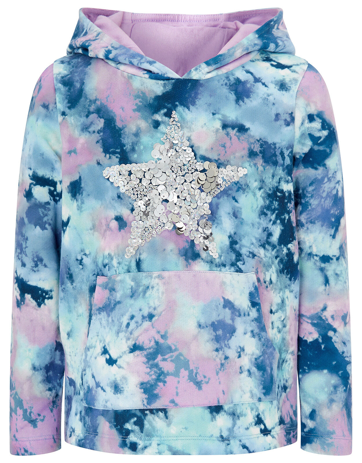 Sequin tie dye hoodie top