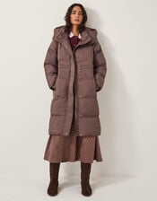 Molly Long Puffer Coat, Brown (CHOCOLATE), large