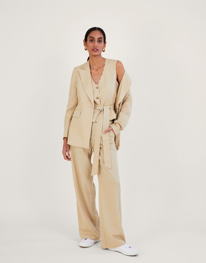 Jenny Jacket in Linen Blend, Natural (STONE), large