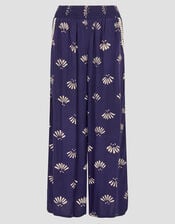Briana Print Wide Leg Trousers, Blue (NAVY), large