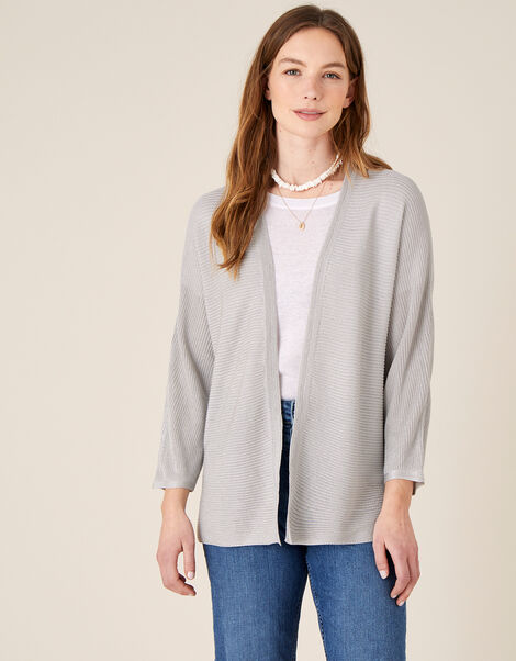 Sari Textured Cardigan Silver, Silver (SILVER), large