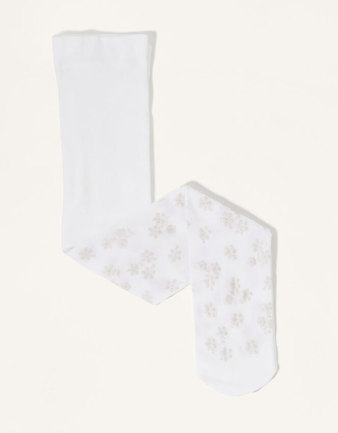 Baby Floral Print Tights, Pink (PINK), large