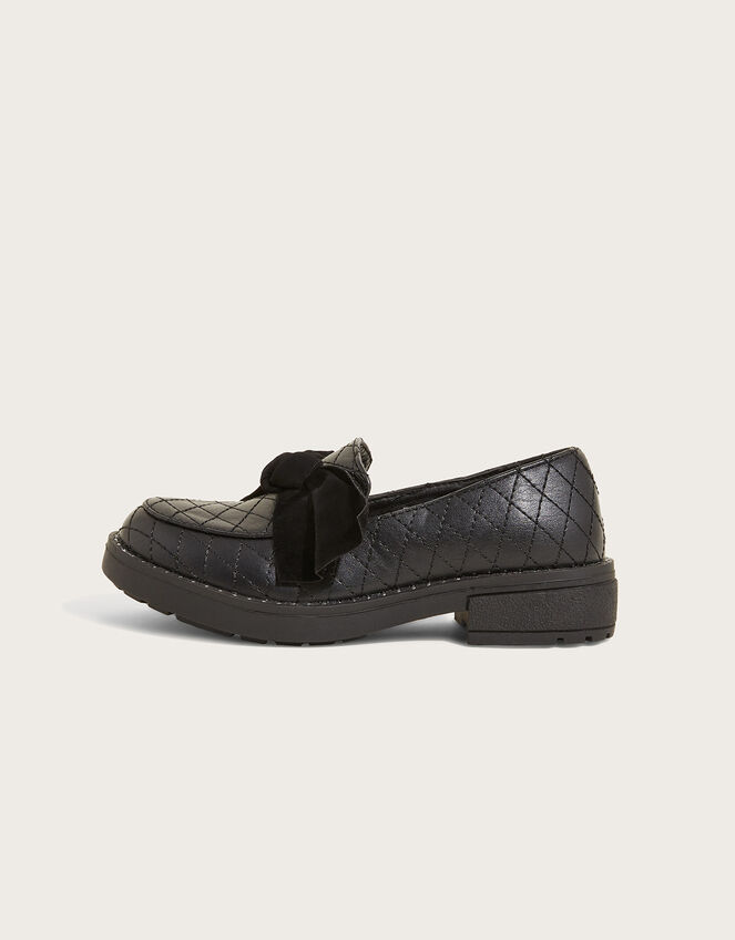 Bow Detail Loafers, Black (BLACK), large