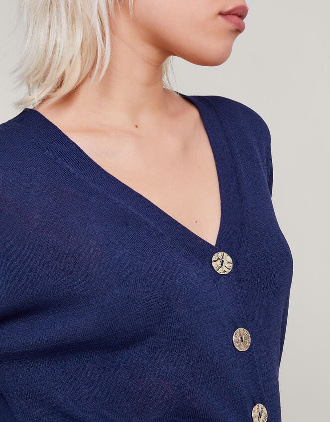Bea Short Sleeve Cardigan, Blue (NAVY), large