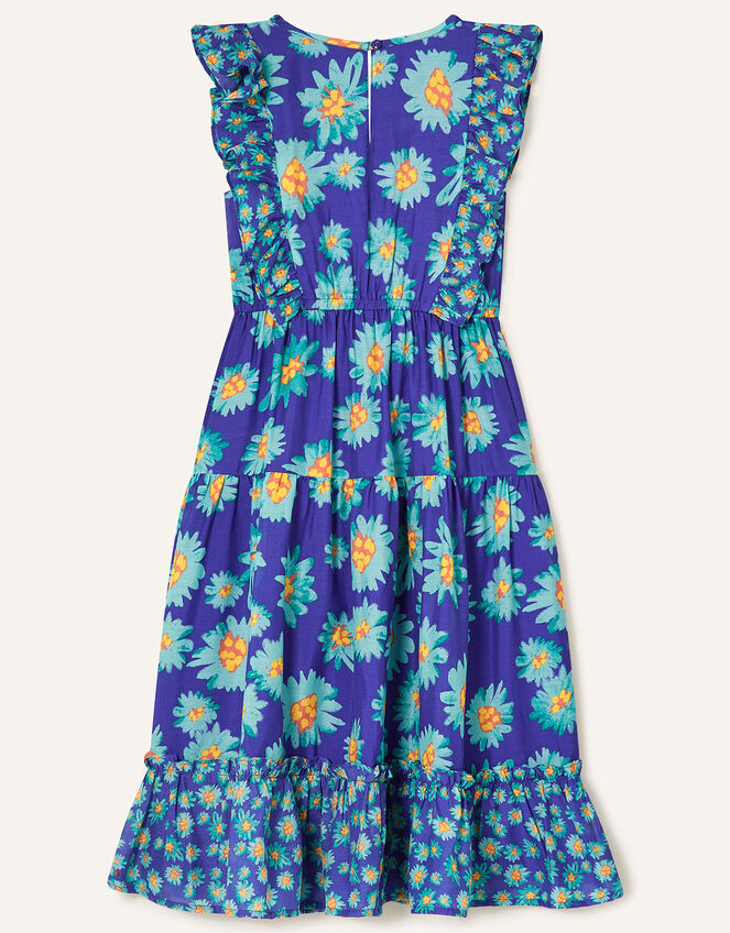 Daisy Print Midi Dress, Blue (BLUE), large