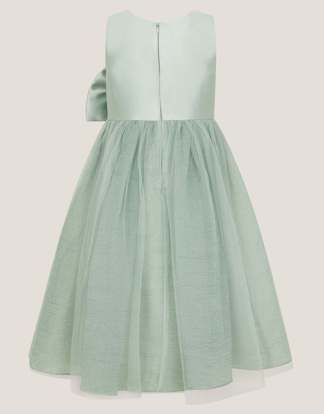 Waterfall Bow Tulle Dress , Green (SAGE), large