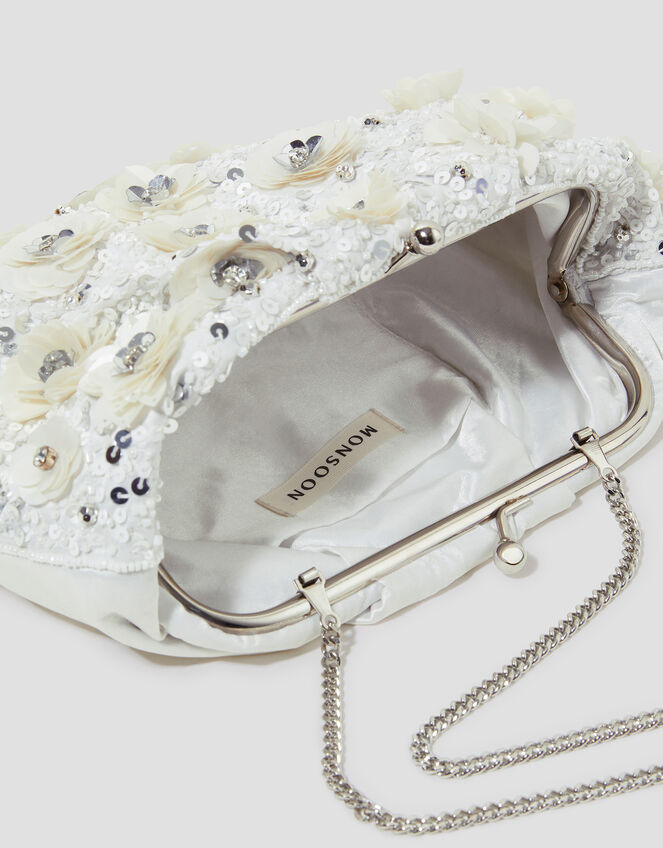 Mia Floral Embellished Clutch Bag, , large