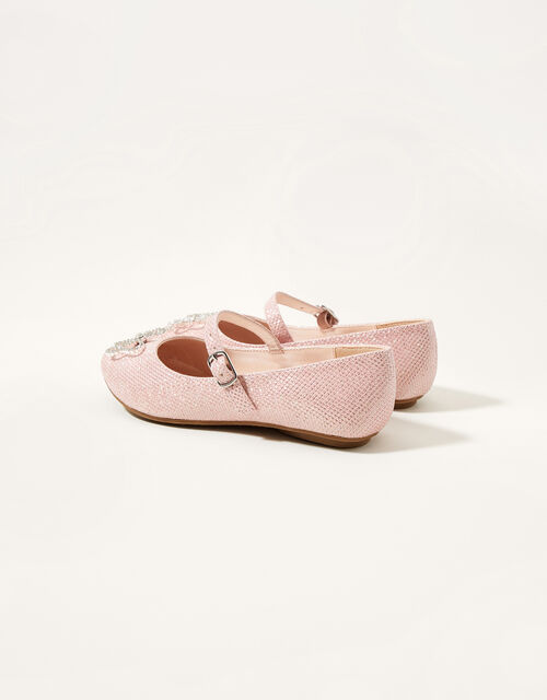 Diamante Ballerina Flats, Pink (PINK), large