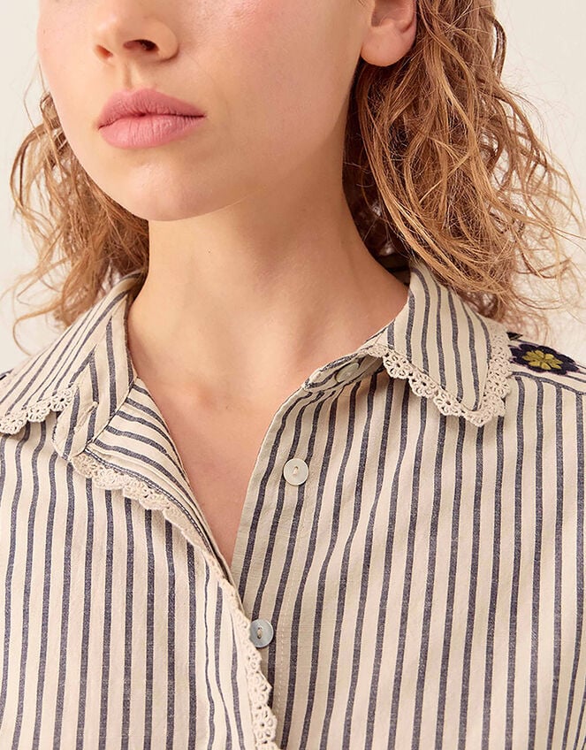 East Katya Tailored Striped Shirt, Multi (MULTI), large