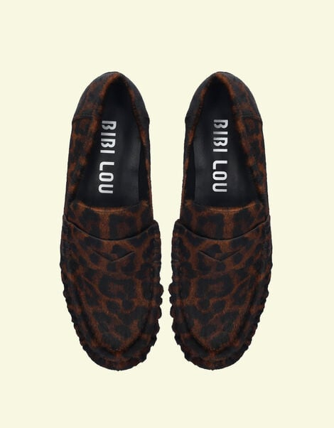 Bibi Lou Lyra Leopard Print Pony Loafers, Leopard (LEOPARD), large