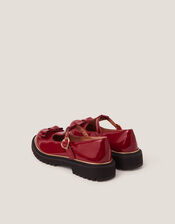 Bow Patent Mary Jane Brogues, Red (BURGUNDY), large