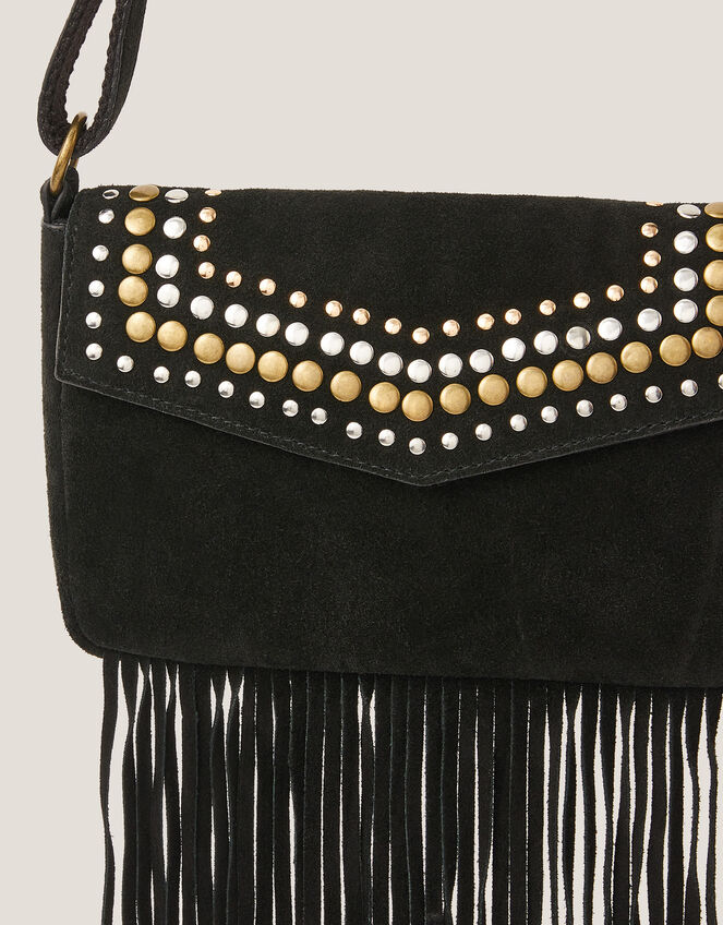 Zora Suede Fringe Crossbody Bag, , large
