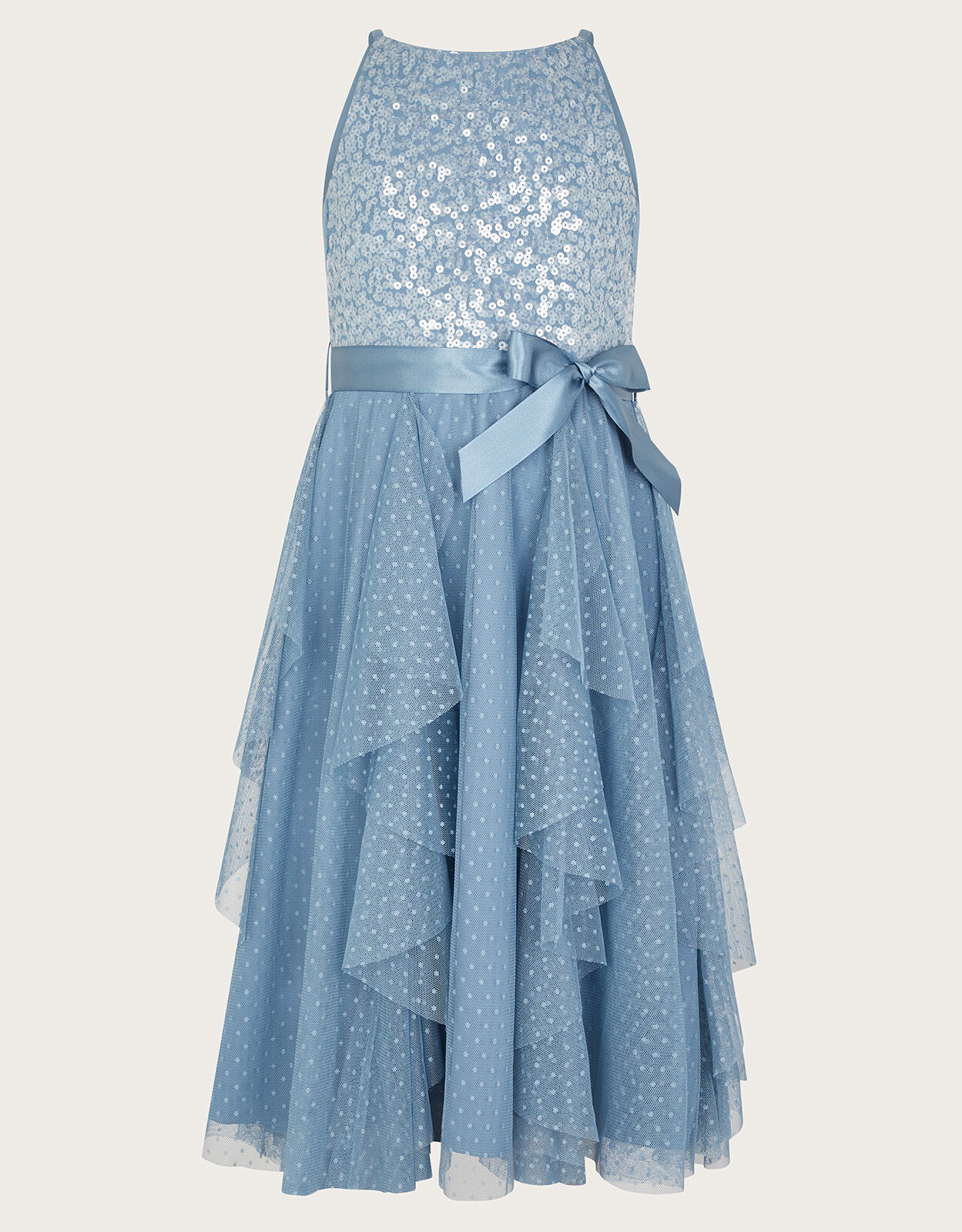 Sequin Waterfall Tulle Dress Blue Eid Collection Monsoon Global