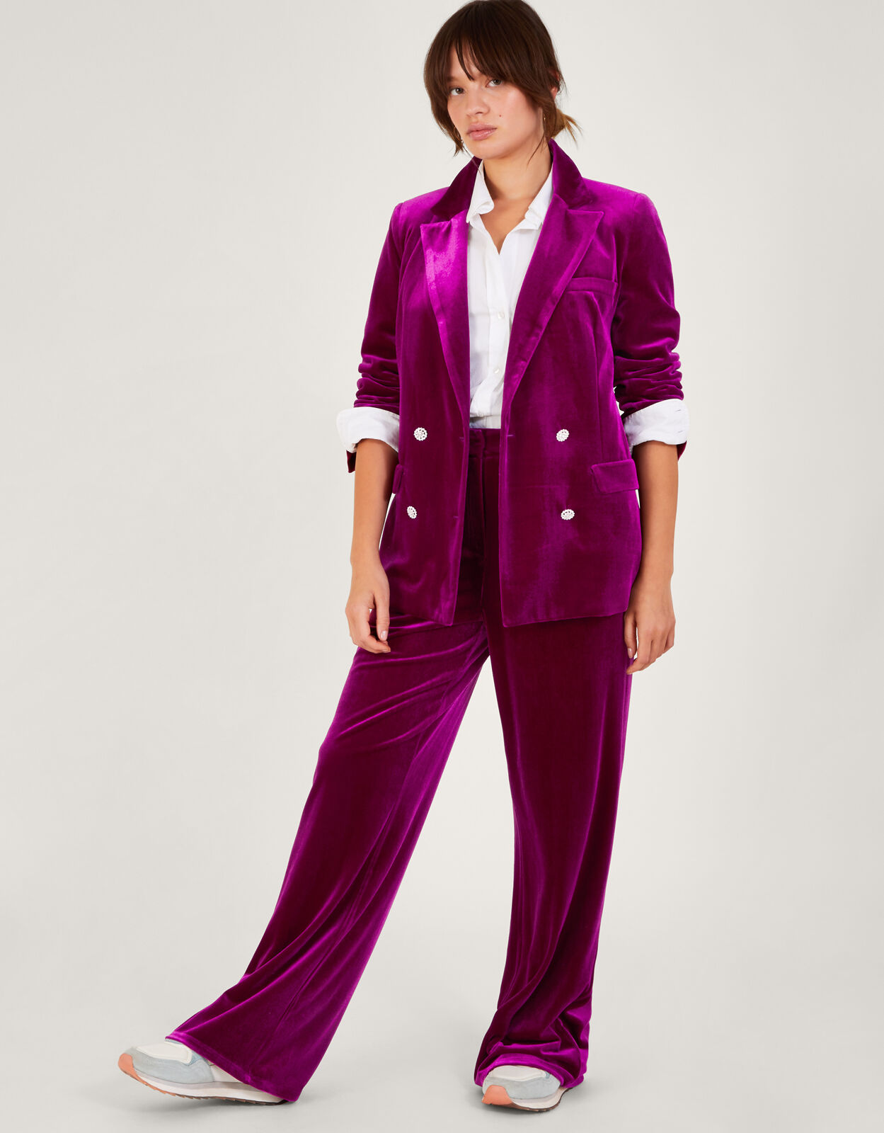 Edith Wide Leg Trousers Pink
