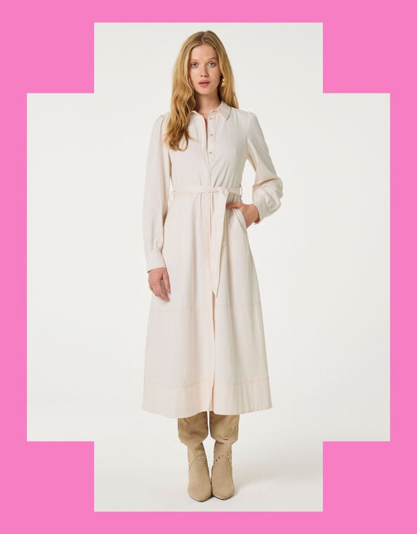 Fabienne Chapot Fabi Denim Midi Dress, White (WHITE), large