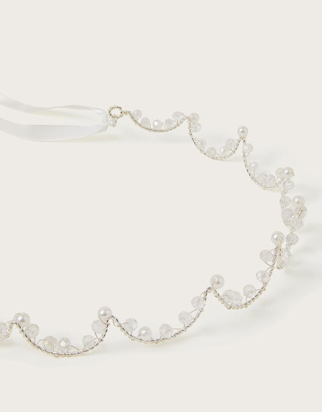 Pearly Sparkle Metal Crown, , large