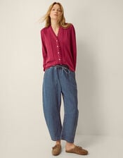 Jenny Pintuck Lace Jersey Blouse, Red (BURGUNDY), large