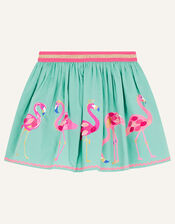 Flamingo Skirt in Pure Cotton, Green (GREEN), large