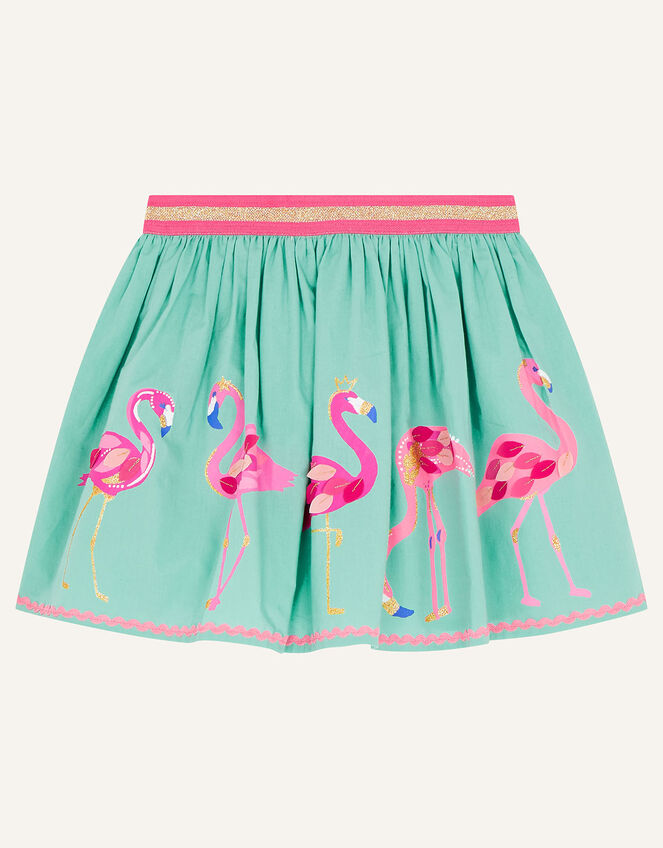 Flamingo Skirt in Pure Cotton, Green (GREEN), large
