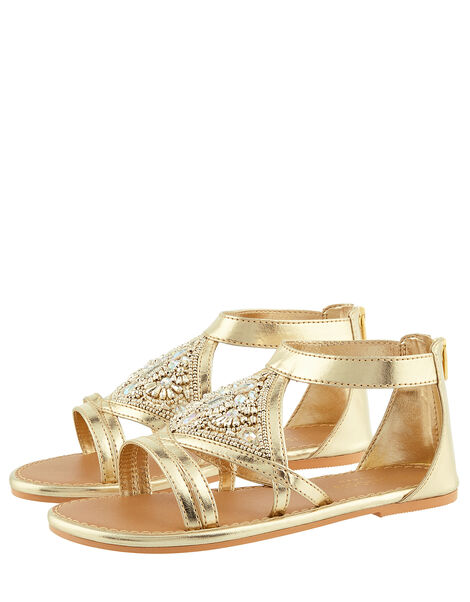 Embellished Diamond Sandals Gold, Gold (GOLD), large