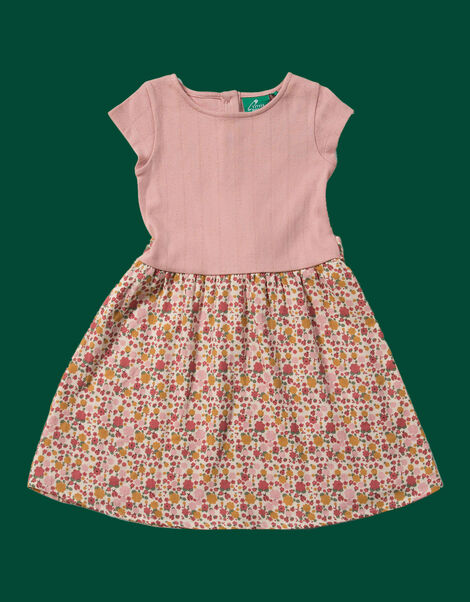 Little Green Radicals Ladybird Pointelle Twirler Dress Pink, Pink (PINK), large