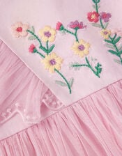 Baby Floral Embroidered Tulle Dress, Pink (PINK), large