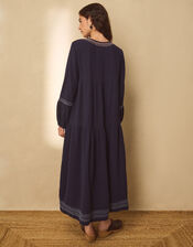 East Carita Hand-Embroidered Maxi Dress, Blue (NAVY), large