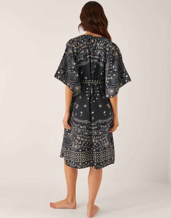Bodhi Print Mini Kaftan, Black (BLACK), large