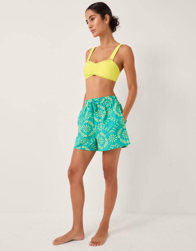 Alina Rib Bandeau Bikini Top, Green (LIME), large