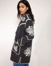 East Longline Wool Jacket, Grey (CHARCOAL), large