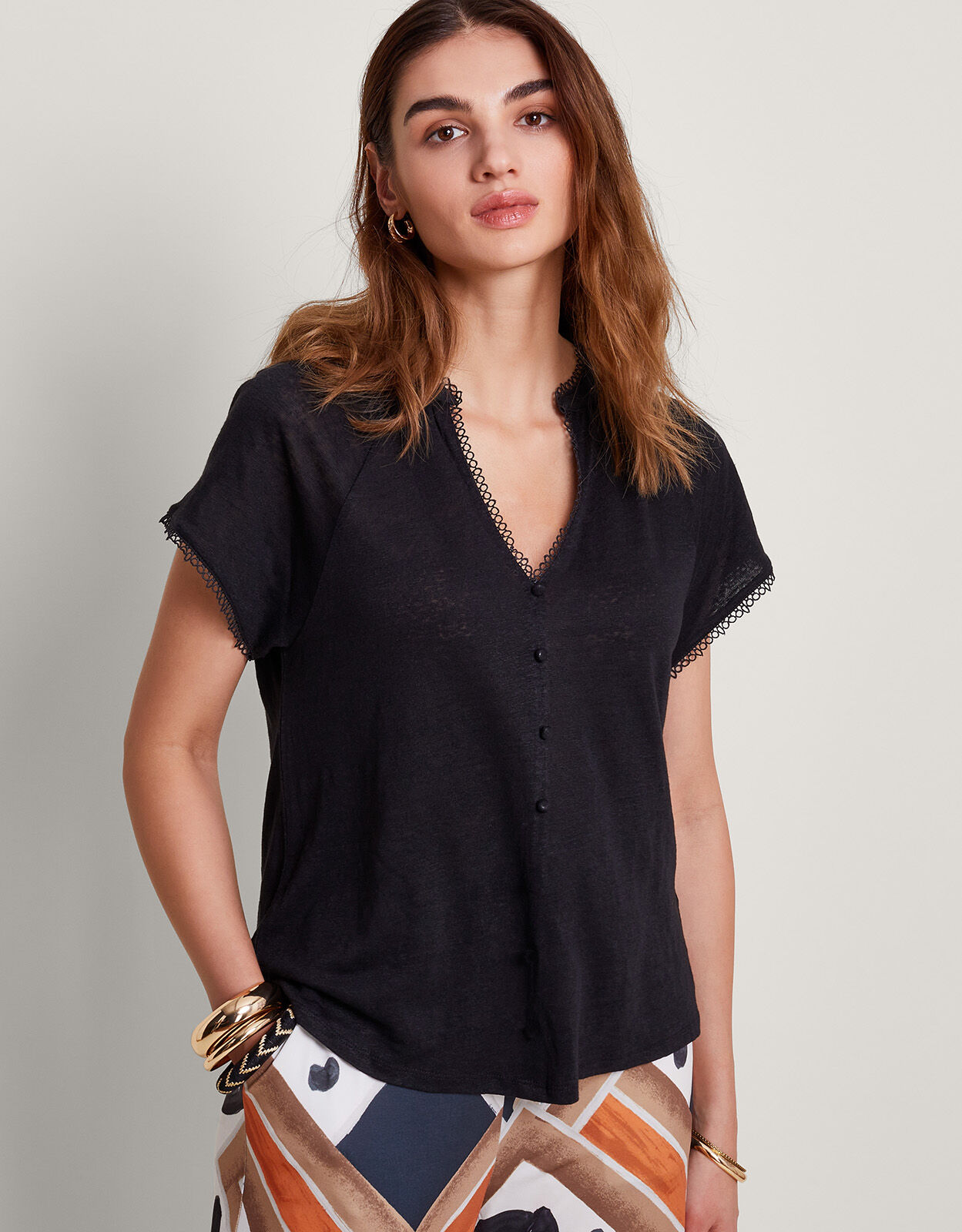 Monsoon beth clearance linen top