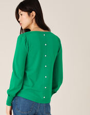 Button-Back Jumper with LENZING™ ECOVERO™, Green (GREEN), large