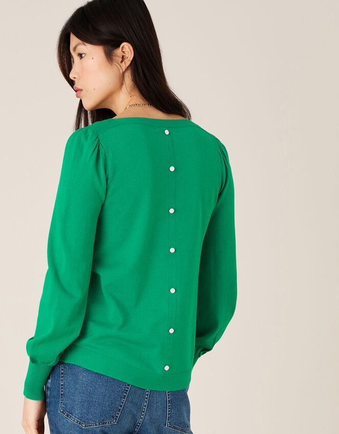 Button-Back Jumper with LENZING™ ECOVERO™, Green (GREEN), large