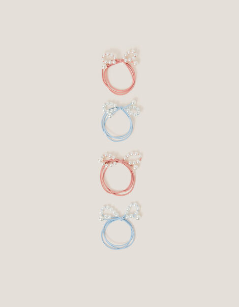 4-Pack Pearl Bow Hair Bands, , large