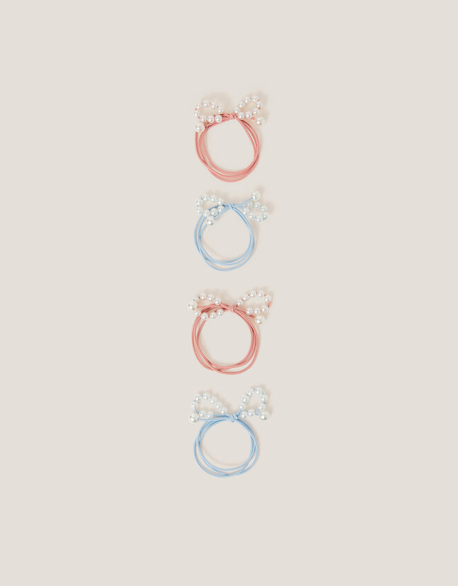 4-Pack Pearl Bow Hair Bands, , large